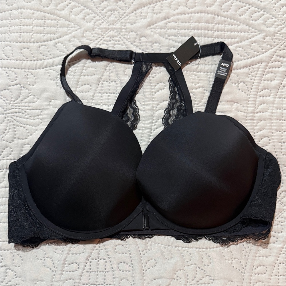 Torrid XO Boost Plunge Front Close Lace Racer Back
